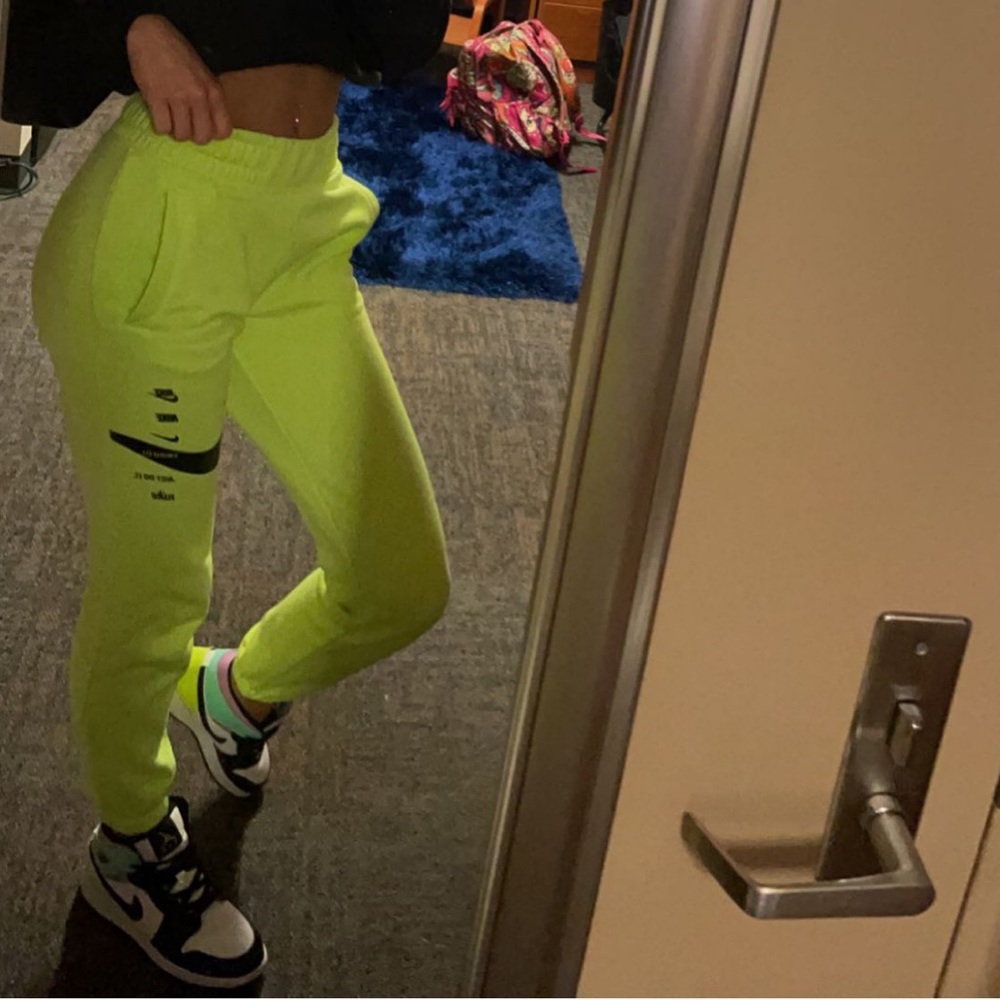 Bright green nike sweatpants